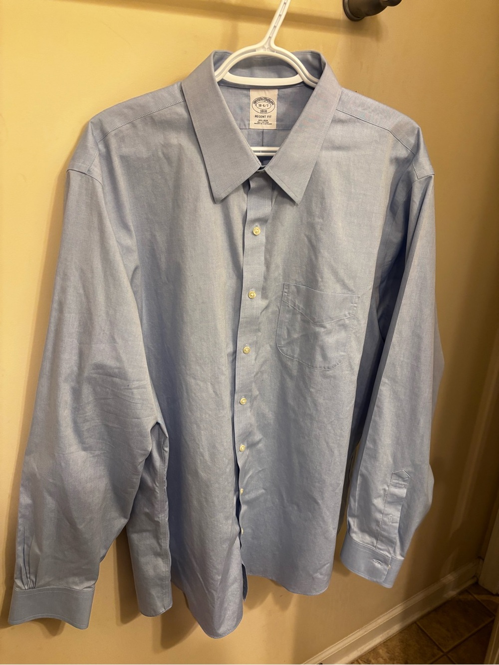 Brooks brothers Men's Light Blue Dress Shirt -  regent fit 18-6/7